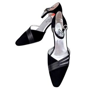 PM COLLECTION BY 925 ~ Black Velvet Strappy‎ High Heel ~ Women's 8.5M